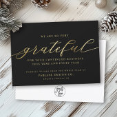 Grateful | Moderne Script Business Logo Corporate Feestdagenkaart