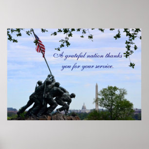 Grateful Nation Bedankt You for Your Service Poste Poster