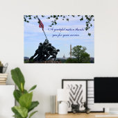 Grateful Nation Bedankt You for Your Service Poste Poster (Thuiskantoor)