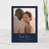 Grateful Navy Classic Photo Bedankkaart (Voorkant)