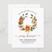 Grateful New Home Herfst Wreath Moving Announge (Voorkant / Achterkant)