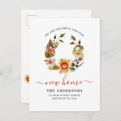 Grateful New Home We hebben Herfst Wreath Moving Aankondigingskaart (Voorkant / Achterkant)