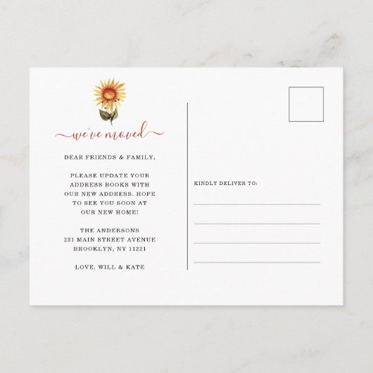 Grateful New Home We hebben Herfst Wreath Moving Aankondigingskaart (Achterkant)