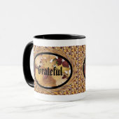 Grateful on Autumn Leaves in Swirled Lijsten Mok (Voorkant links)