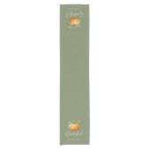 Grateful Oranje Pompoen Moss Green gepersonaliseer Korte Tafelloper (Voorkant)