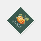 Grateful Oranje pompoen Thanksgiving donkergroen Servet (Hoek)