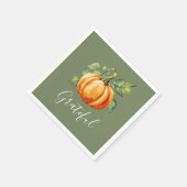 Grateful Oranje pompoen Thanksgiving Moss Green Servet (Hoek)
