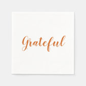 Grateful oranje script, schattig Thanksgiving papi Servet (Voorkant)
