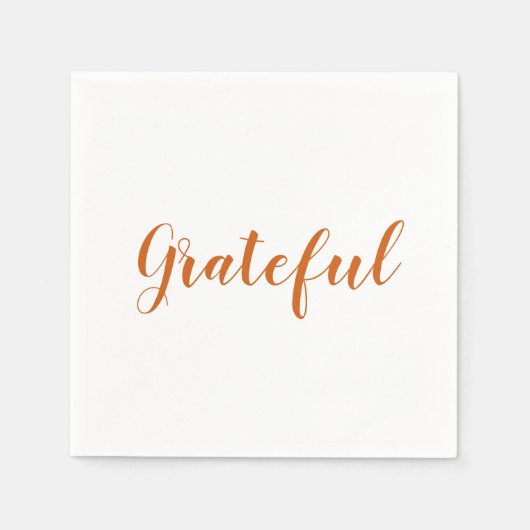 Grateful oranje script, schattig Thanksgiving papi Servet (Voorkant)