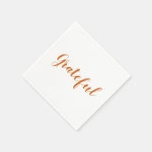 Grateful oranje script, schattig Thanksgiving papi Servet (Hoek)