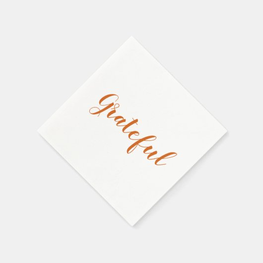 Grateful oranje script, schattig Thanksgiving papi Servet (Hoek)