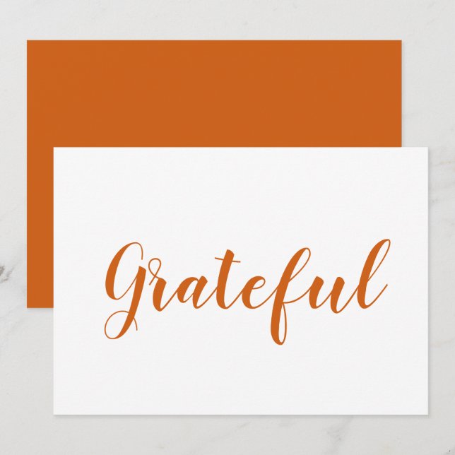 Grateful oranje script, schattige Thanksgiving kaa (Voorkant / Achterkant)