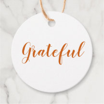 Grateful oranje spice modern script Thanksgiving
