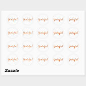 Grateful oranje spice modern script Thanksgiving Ronde Sticker (Vel)