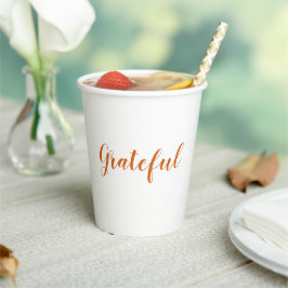 Grateful oranje spice script schattige Thanksgivin Papieren Bekers