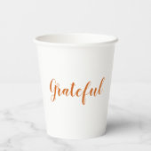 Grateful oranje spice script schattige Thanksgivin Papieren Bekers (Achterkant)