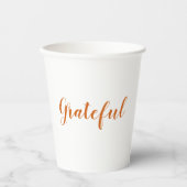 Grateful oranje spice script schattige Thanksgivin Papieren Bekers (Voorkant)