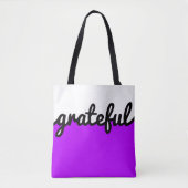 Grateful Paarse zwart wit kleurenblok Tote Bag (Voorkant)