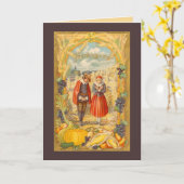 Grateful Pelgrims Thanksgiving Kaart (Gele Bloem)