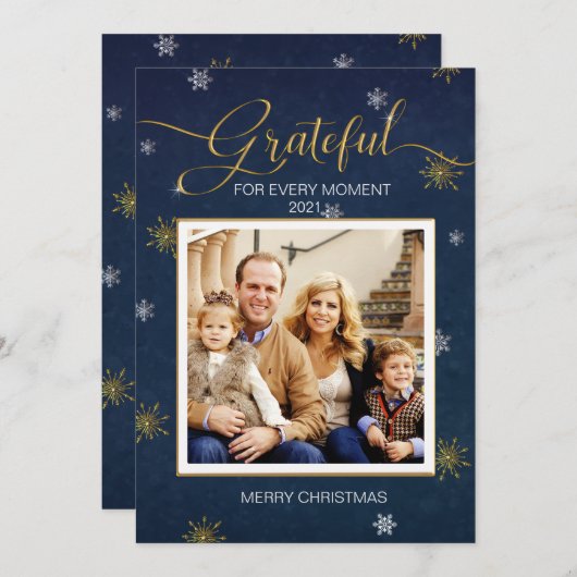 Grateful Photo kerstkaart Kaart (Voorkant / Achterkant)