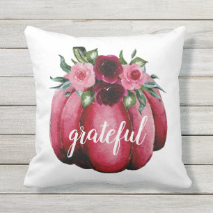 Grateful Pink Pumpkin personaliseren Buitenkussen