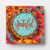 Grateful plezier grillige kleurrijke moderne ezel fotoplaat (Voorkant)