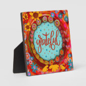 Grateful plezier grillige kleurrijke moderne ezel fotoplaat (Voorkant)