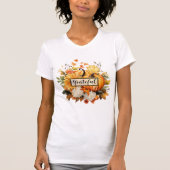 Grateful Pumpkin Floral Fall Thanksgiving T-shirt (Voorkant)
