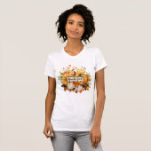 Grateful Pumpkin Floral Fall Thanksgiving T-shirt (Voorkant volledig)