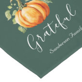 Grateful Pumpkin gepersonaliseerde Thanksgiving Korte Tafelloper (Hoek)