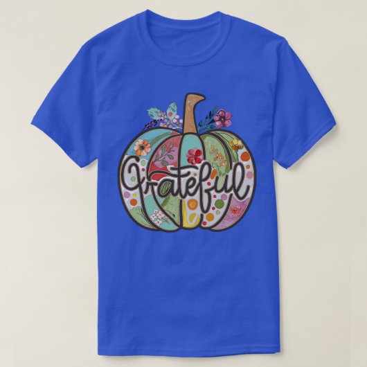 Grateful Pumpkin Herfst Flower Country Hippie Art T-shirt (Design voorkant)