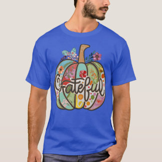 Grateful Pumpkin Herfst Flower Country Hippie Art T-shirt