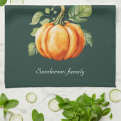 Grateful Pumpkin Thanksgiving Gepersonaliseerd Gro Theedoek (Gevouwen)