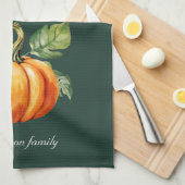 Grateful Pumpkin Thanksgiving Gepersonaliseerd Gro Theedoek (Quarter Fold)