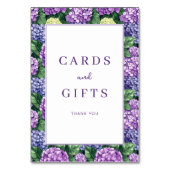 Grateful Purple Floral Hydrangea Border Kaart (Achterkant)