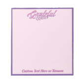 Grateful Quote Pink Paars, persoonlijk Notitieblok (Voorkant)