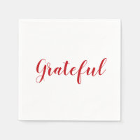 Grateful red white script schattig Thanksgiving pa