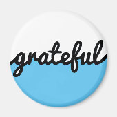 Grateful Script Modern Light BlueBlack en White Magneet (Voorkant)