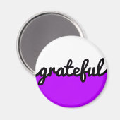 Grateful Script Modern Paars Black and White Magneet (Voorkant / Achterkant)