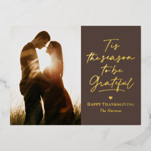 Grateful Season Folie Photo Thanksgiving Briefkaar Feestdagen Briefkaart