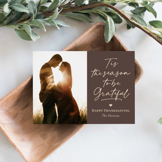 Grateful Season Thanksgiving Photo Cards Feestdagenkaart