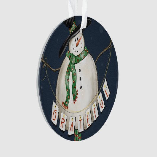 Grateful Snowman Ornament (voorkant)