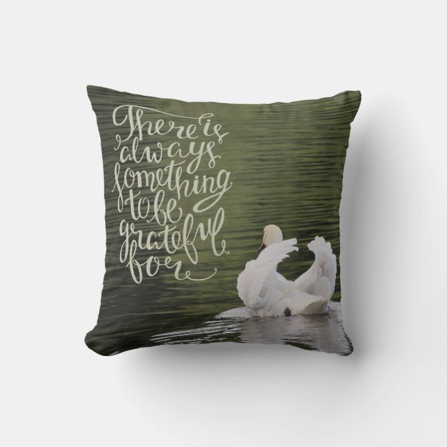 Grateful Swan Pillow Kussen (Voorkant)