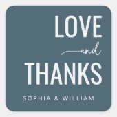 Grateful Teal Typographic Vierkante Sticker (Voorkant)