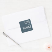Grateful Teal Typographic Vierkante Sticker (Envelop)