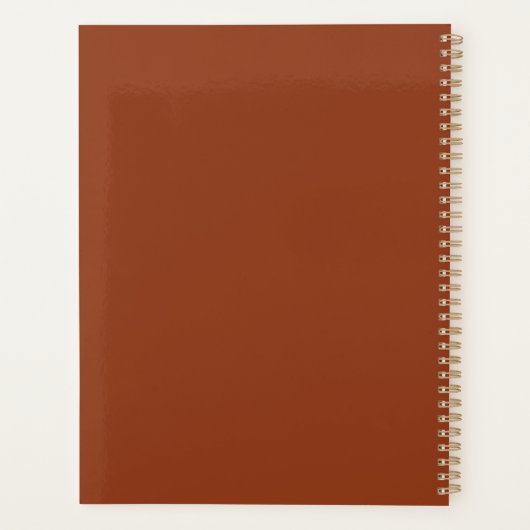 Grateful terracotta aangepaste casual script moder planner (Achterkant)