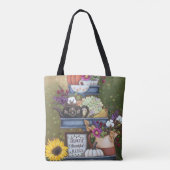 Grateful, Thankful, Bless Gepersonaliseerd Canvas  Tote Bag (Achterkant)
