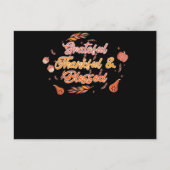 Grateful Thankful Bless Thanksgiving Herfst Time Briefkaart (Voorkant)