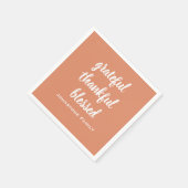 Grateful Thankful Bless Thanksgiving Name Paper Servet (Hoek)