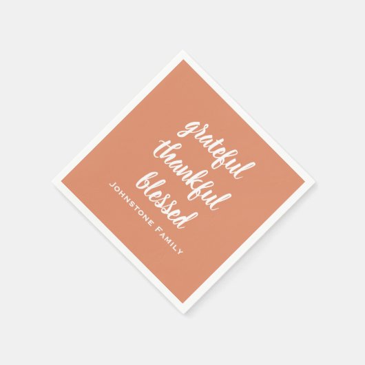 Grateful Thankful Bless Thanksgiving Name Paper Servet (Hoek)
